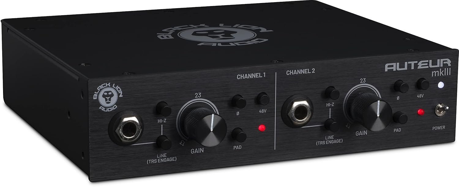 680ca6c32f4df74d80d05b8f98e09f06b16b12a33bc15e43d2cf1.jpg Black Lion Audio Auteur MK3 Dual Channel Microphone Preamp