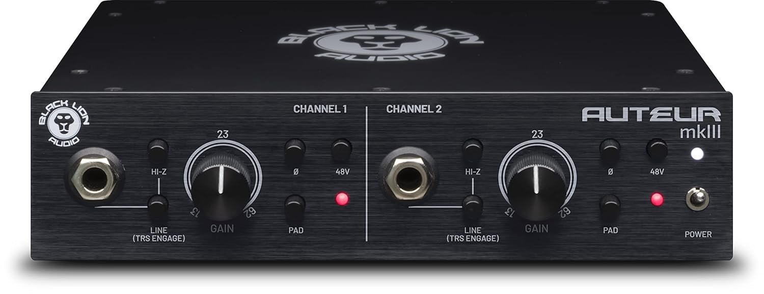 680ca6c6826109a350f3b72e9ff4d7e4268f364bfc9776d477871.jpg Black Lion Audio Auteur MK3 Dual Channel Microphone Preamp
