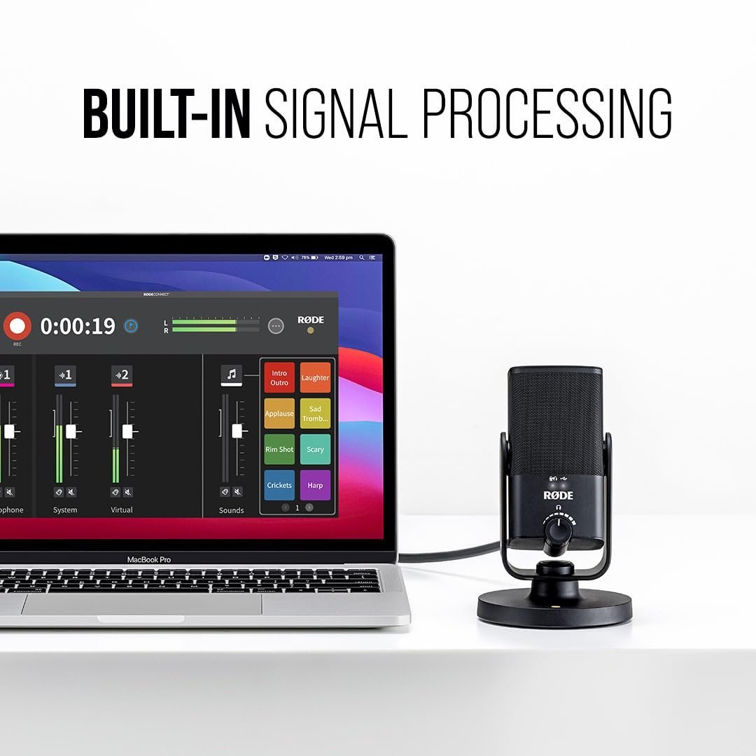 680f5682599bd8c7328a7067946ccb36feef5d9677b793993a93a.jpg Rode NT-USB Mini Studio Quality USB Unidirectional Microphone for podcasting, Streaming, Musician, Gaming, Voice Over (Black)
