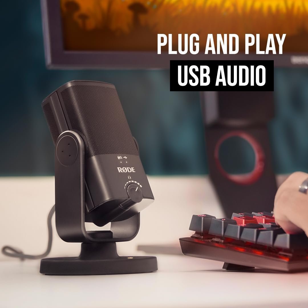 680f568adb71171883139ccd9a37a506612bd1fef855bd8ec3f92.jpg Rode NT-USB Mini Studio Quality USB Unidirectional Microphone for podcasting, Streaming, Musician, Gaming, Voice Over (Black)