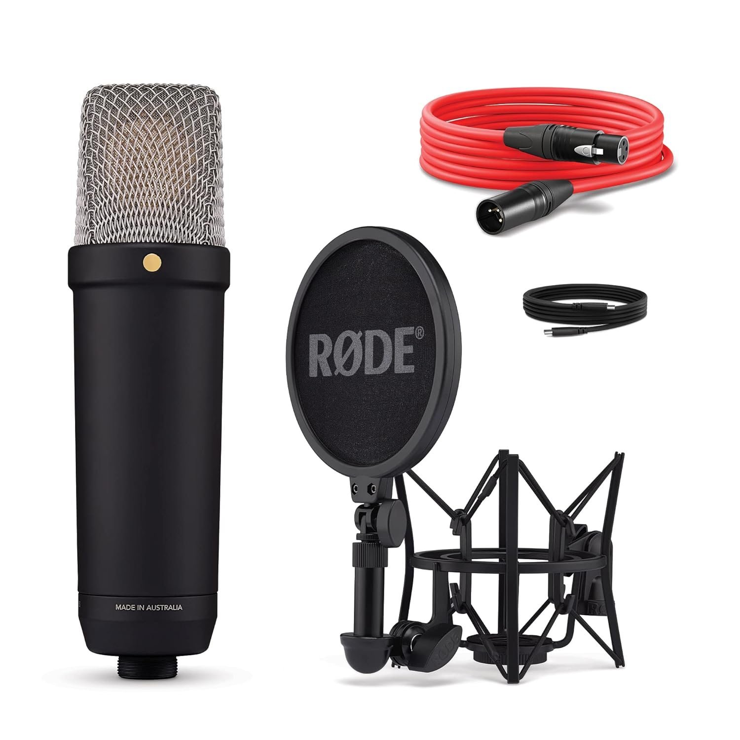 680f57c7edcaa178d707a86ecd5f906b331b83ceb020ba3572080.jpg Rode Nt1 5Th Generation Large-Diaphragm Studio Condenser Microphone with XLR and USB Outputs, Shock Mount and Pop Filter for Music Production, Vocal Recording and Podcasting (Black)