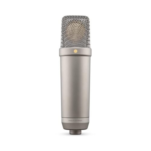 Rode Nt1 5Th Generation Large-Diaphragm Studio Condenser Microphone with XLR and USB Outputs, Shock Mount and Pop Filter for Music Production, Vocal Recording and Podcasting (Silver)
