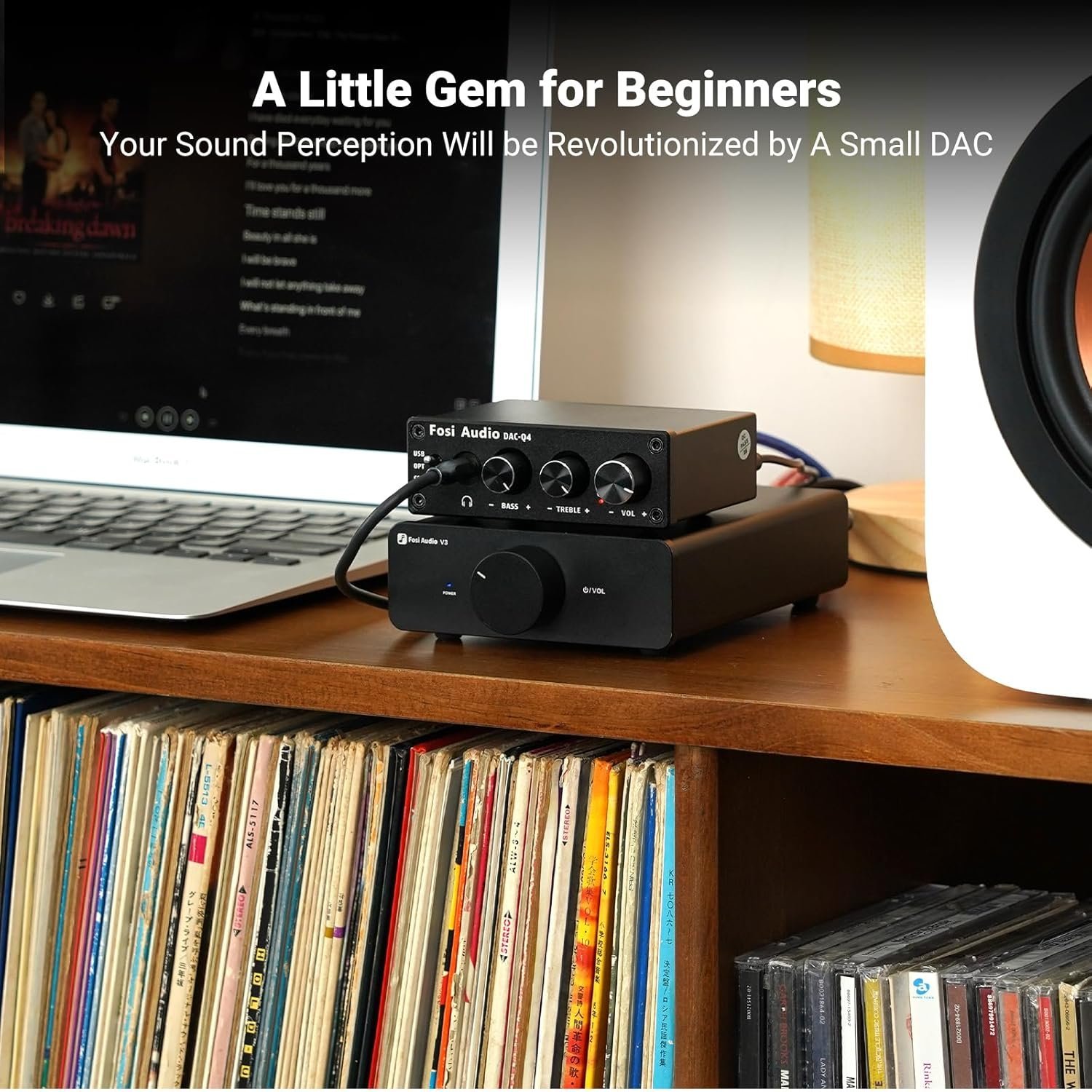 Fosi Audio Q4 Mini DAC & Headphone Amplifier ? 24-Bit/192kHz USB Optical Coaxial to RCA Converter