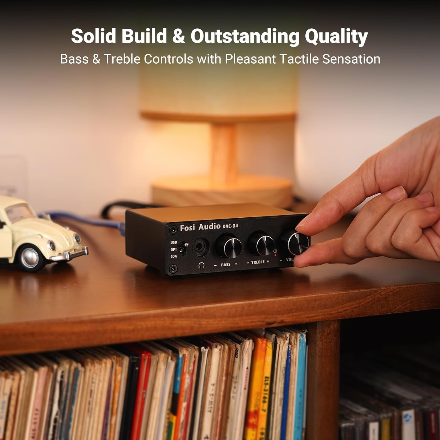 Fosi Audio Q4 Mini DAC & Headphone Amplifier ? 24-Bit/192kHz USB Optical Coaxial to RCA Converter
