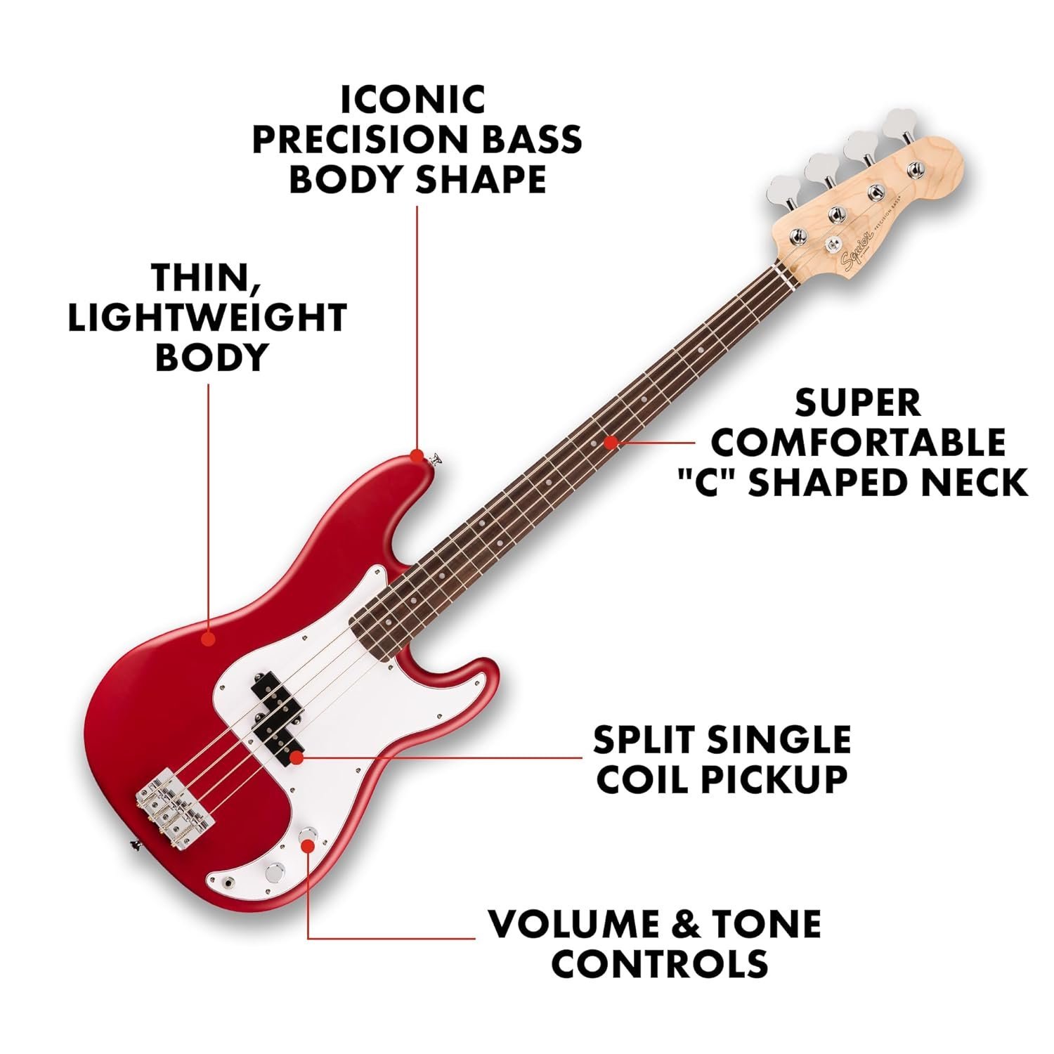 680f821a6396c074e4140b2f72d75b12d3c332ef5ecbe90fde8eb.jpg Fender Squier Debut Precision Bass Guitar 0379700554 - Dakota Red