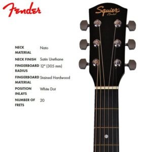 Fender Squier Acoustic Guitar Cutaway Electronics SA-105CE Black 930307006