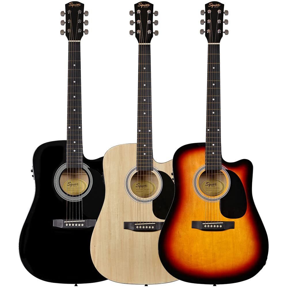 Fender Squier Acoustic Guitar Cutaway Electronics SA-105CE Black 930307006