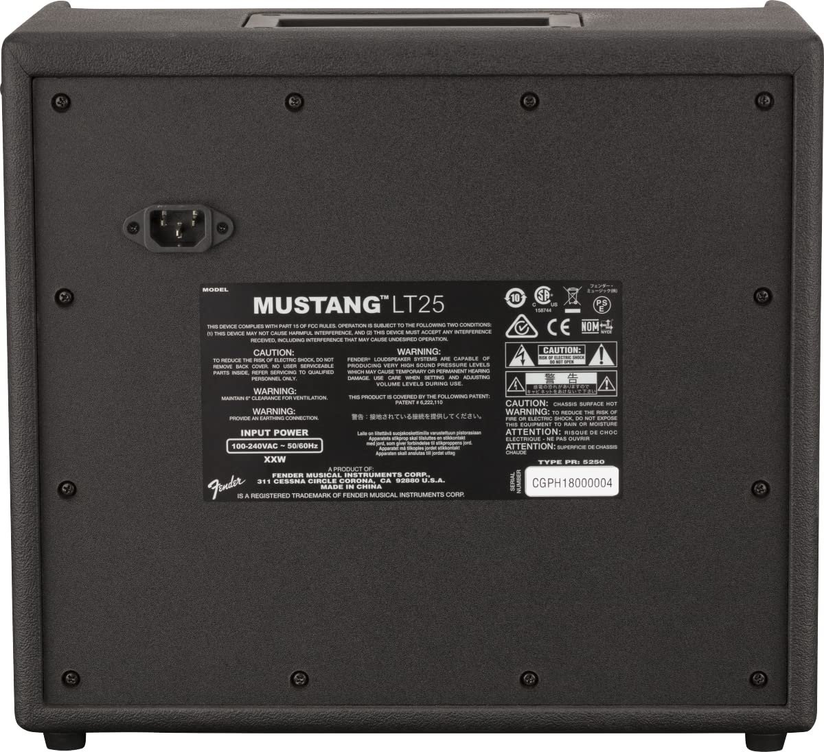 Fender Mustang LT25 25-Watt Guitar Amplifier 02311104000