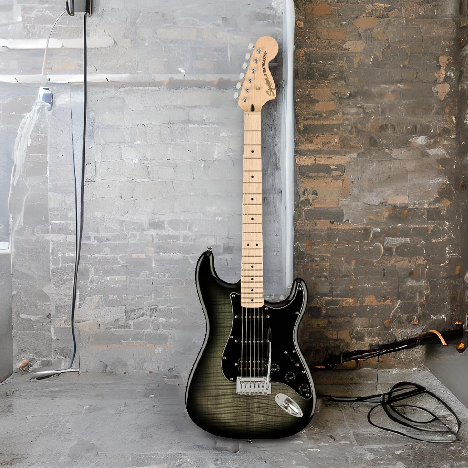 Fender Squier Affinity Stratocaster FMT HSS Maple Fingerboard Electric Guitar - Black Burst 0378153539