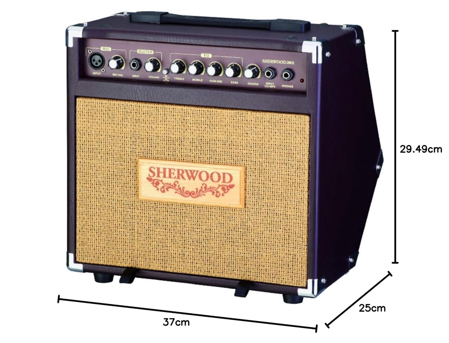 6821dafa6aa8f10d50cee78e412a7e59625be0448b03c25f069ea-1.jpg Carlsbro Sherwood 20R(20watt) Acoustic Guitar Combo Amp Reverb