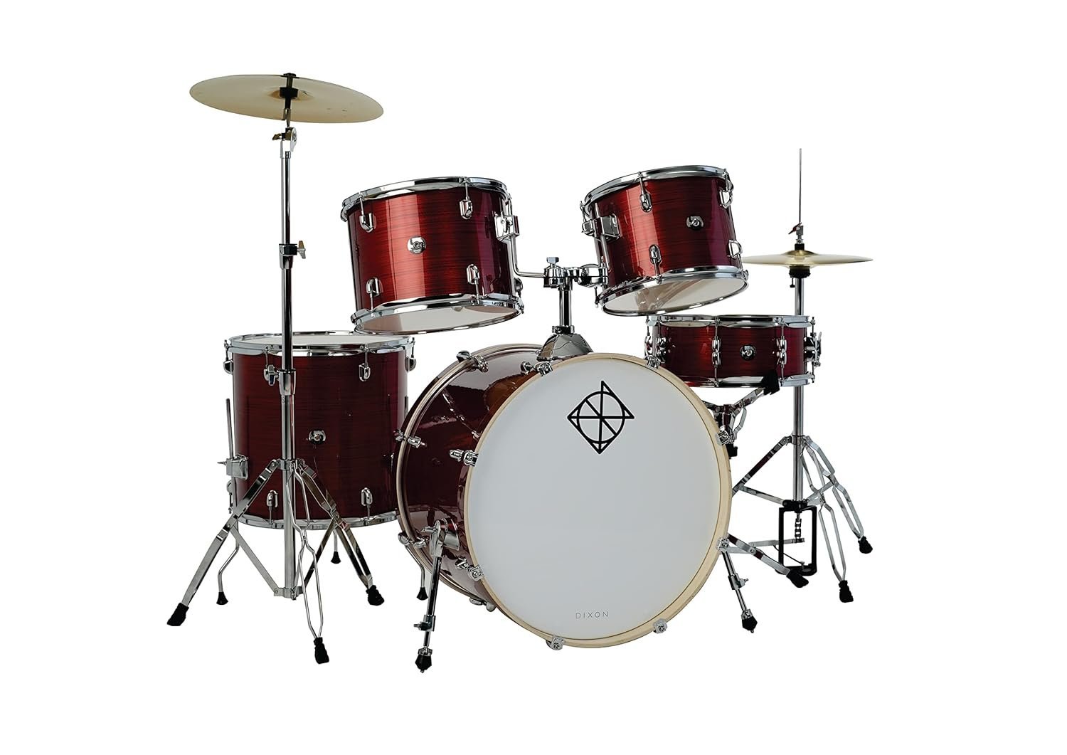 Dixon Drums Spark Standard Series 5 Piece Acoustic Drum Kit with Hardware - Cyclone Red