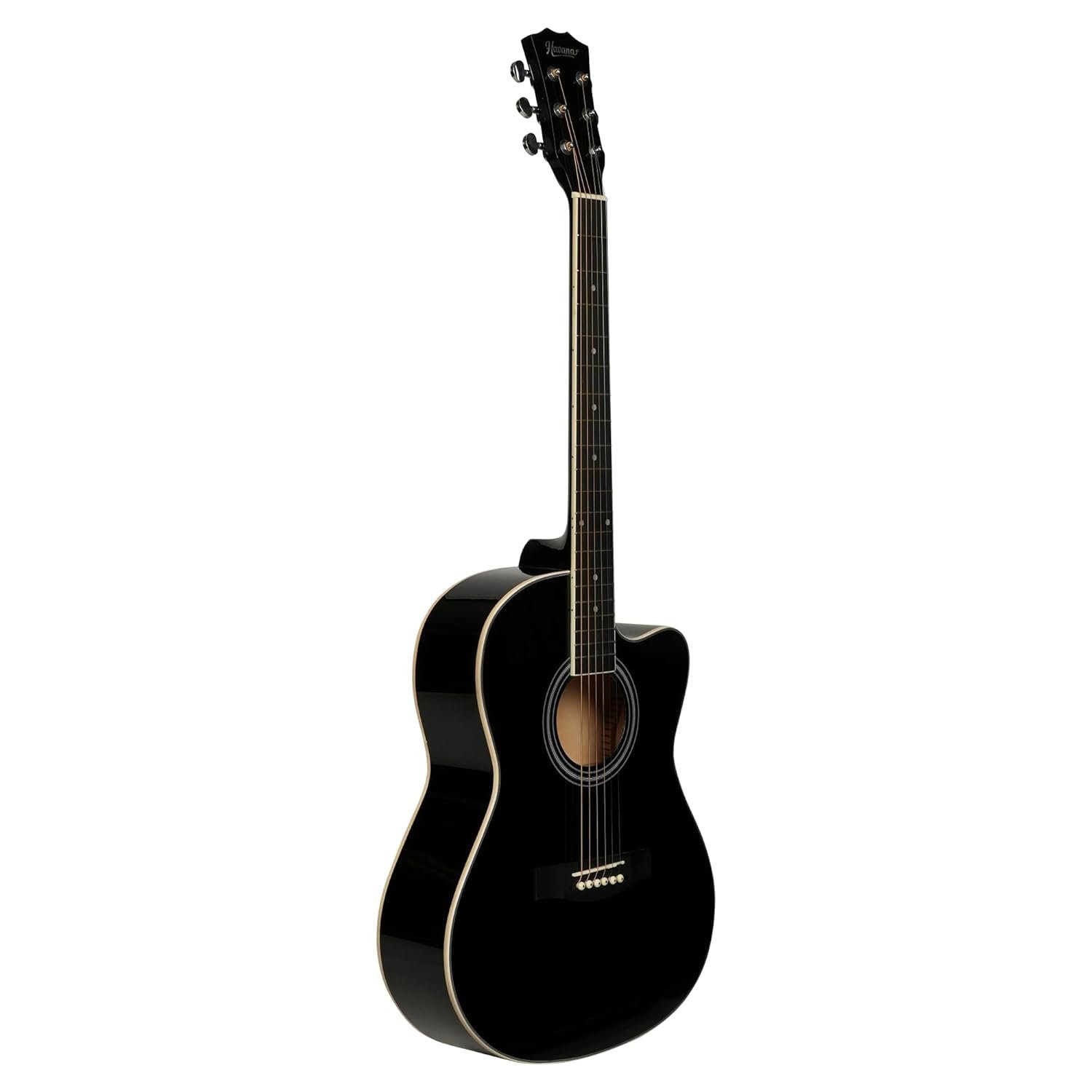 6821e3ab186070bde522e8e5e659f3b9cb868cd3f827caf82639f.jpg Havana HAC-39 Cutaway Acoustic Guitar - Black Color