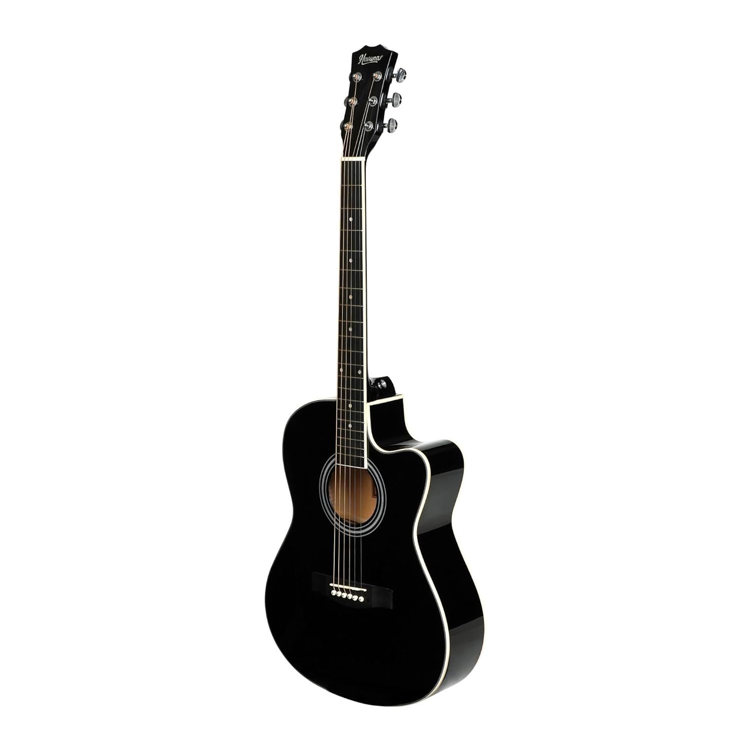 6821e3ac76814c23d33e6660617abd9519190dddd44608093d576.jpg Havana HAC-39 Cutaway Acoustic Guitar - Black Color
