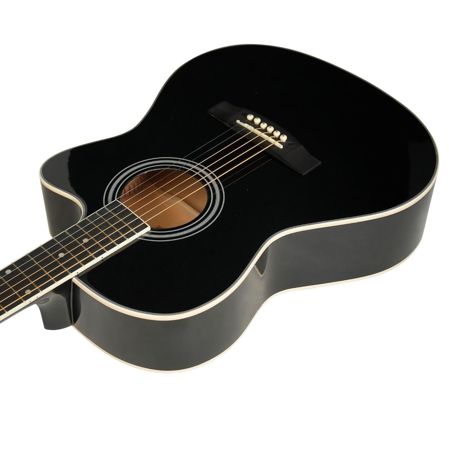 6821e3af1494e0830b7e6d7abda42bf2fd00eb22f09cce07371ad.jpg Havana HAC-39 Cutaway Acoustic Guitar - Black Color
