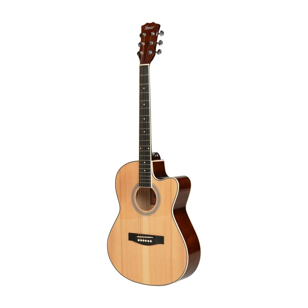 6821e3c7b060f87b4189a809e71093f69a35d3386eff041bf7ac8.jpg Havana HAC-39 Cutaway Acoustic Guitar - Natural Tan Color