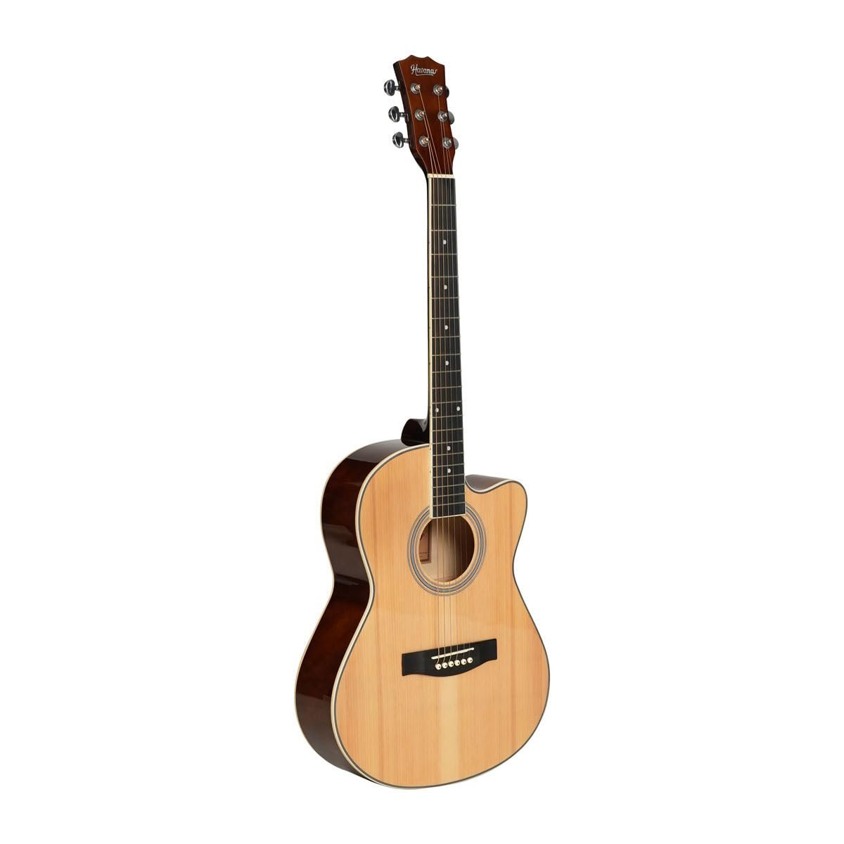 6821e3c8c06225e18101632e721a5e6eebccc768385058fd168a9-1.jpg Havana HAC-39 Cutaway Acoustic Guitar - Natural Tan Color