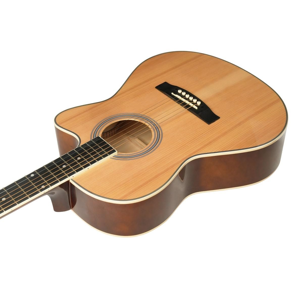 6821e3cd1f3479426d97465925077806500fcc12caae127cd4c32.jpg Havana HAC-39 Cutaway Acoustic Guitar - Natural Tan Color