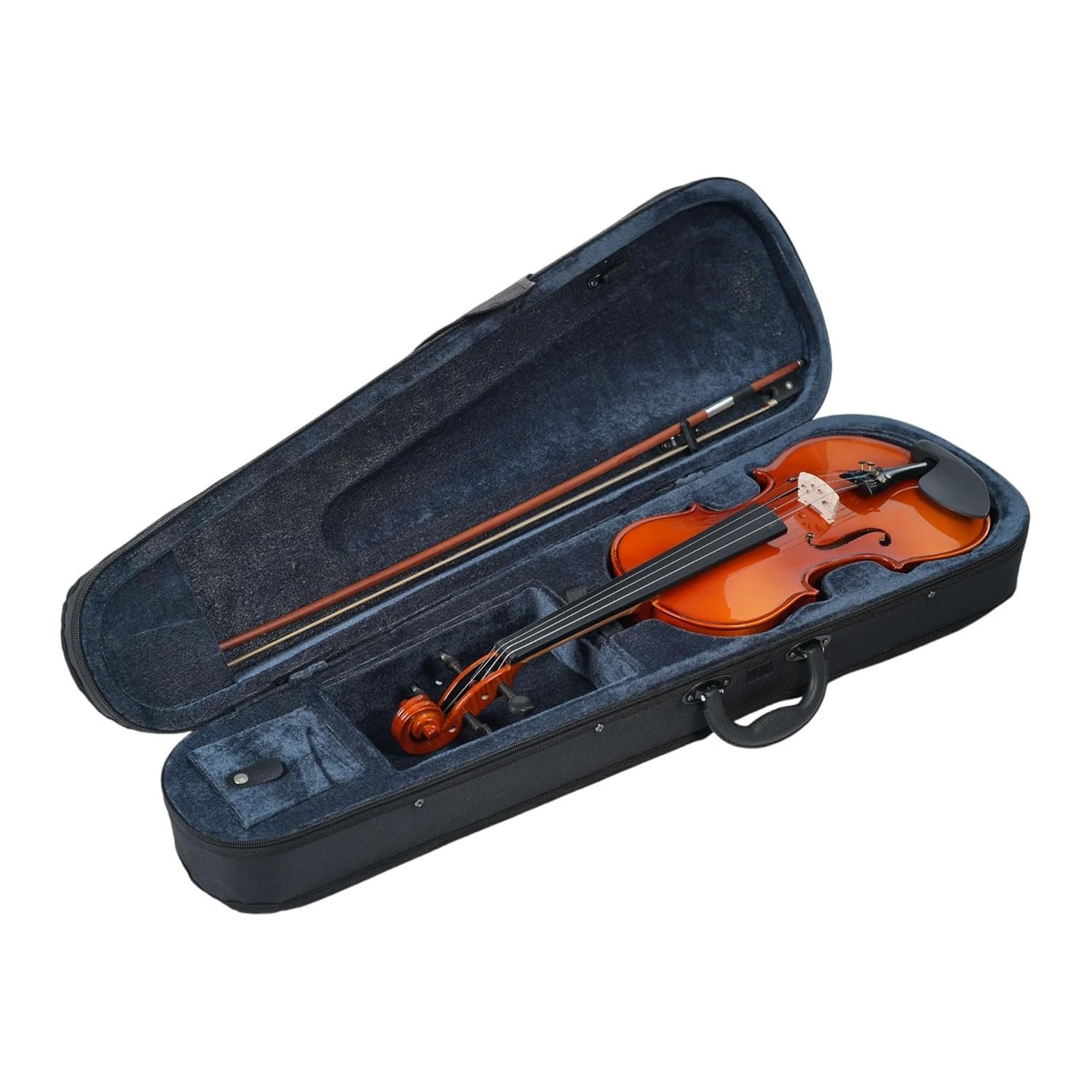 6821e42fced6b1de3a7ecf3cb02327081e25204fa308eb686a526.jpg Havana MV1412F Violin 3/4 Size with Case, Ebony Pegs