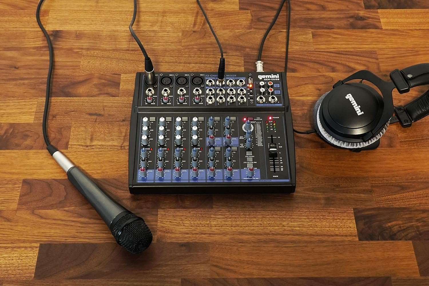 682991b1d7ede56e949f02bab5476562fe9ce3a1346545f74d371.jpg Gemini Sound GEM-12USB Compact 12 Channel Bluetooth Analog Audio Mixer - USB Playback (Black)