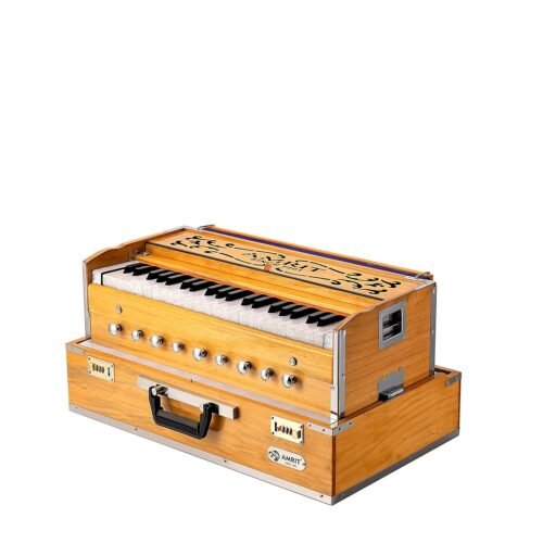 AMRIT 42 keys Harmonium, Bass-Male 2 Line Reed With Copuler WITH STOPPER High Sound Quality