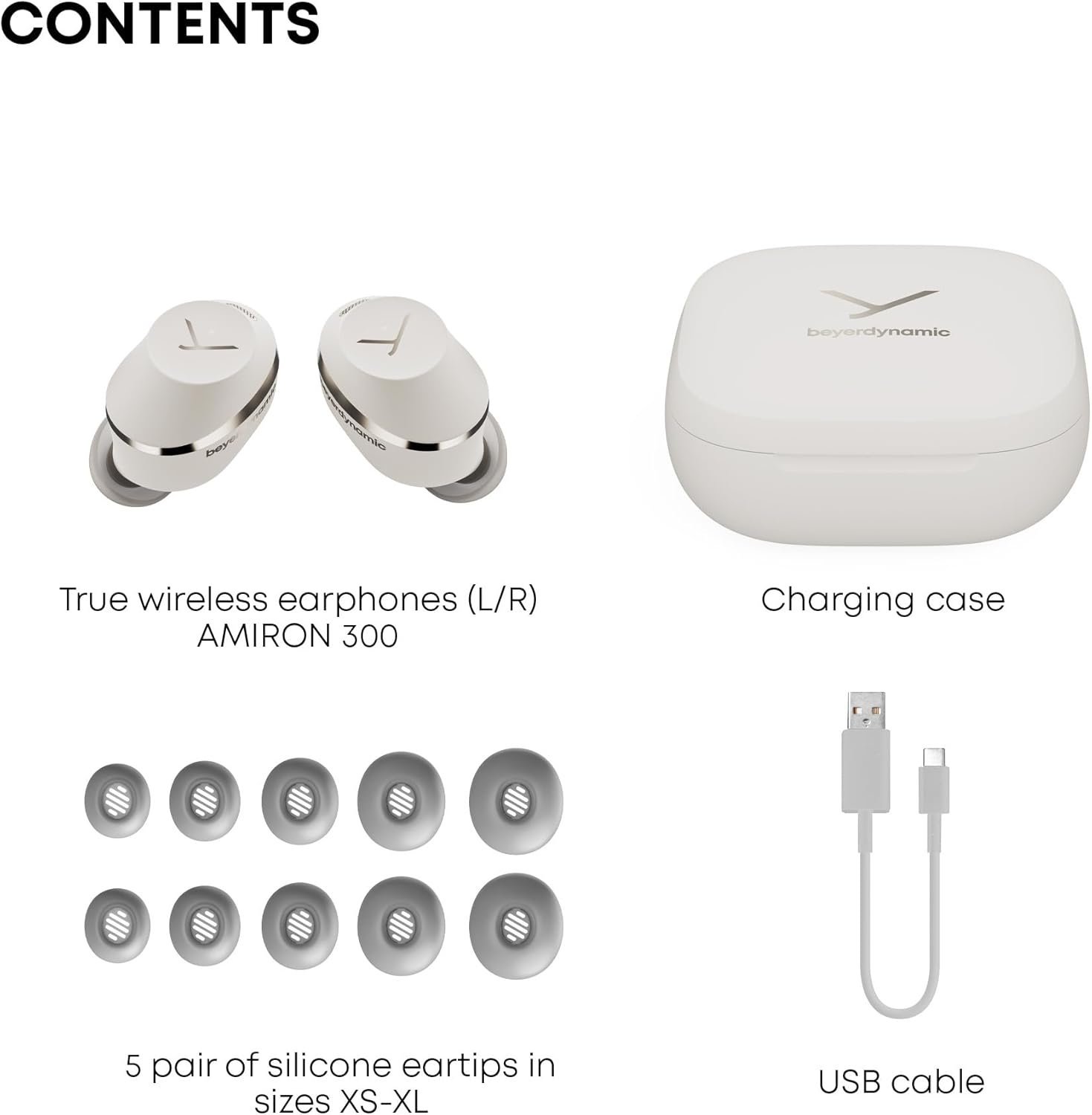 beyerdynamic Amiron 300 True Wireless Noise Cancelling Earbuds, Multipoint Bluetooth? 5.3 with Active Noise Cancellation, Up to 10 Hours of Battery Runtime, Cream