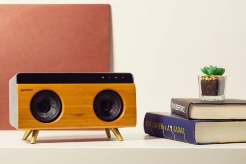 683477ee5fad7bb6bb9634097c479c48465f56127ade8f12e8b11.jpg Gemini BRS-230 Modern Bamboo Bluetooth Speaker - 30 Watt - Mic (Bamboo)