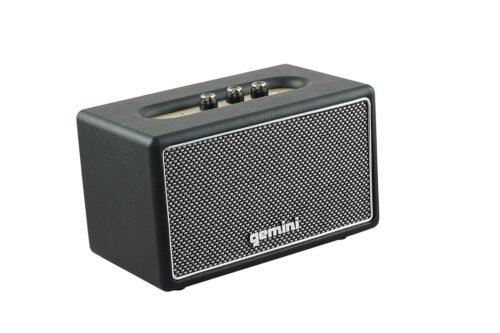 6835542edeca55372136865e3da89387abab619c1870caaf0afb3.jpg Gemini GTR-200 Retro Bluetooth Portable 40 Watt Speaker (Black)