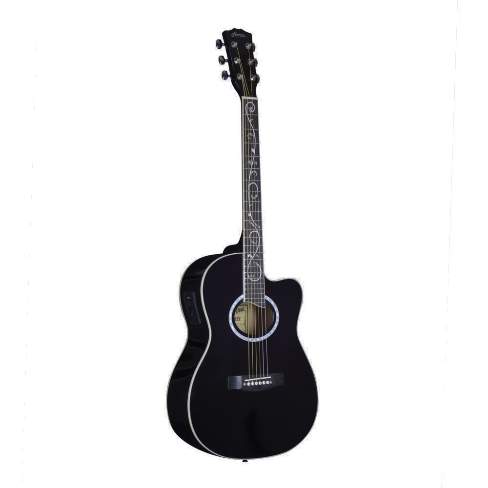 6836b99d0b032968e90996f8a2d38b6d19083be332d605bcfda94.jpg Hertz HZA 3901ET 6 String Semi Acoustc Guitar- Black