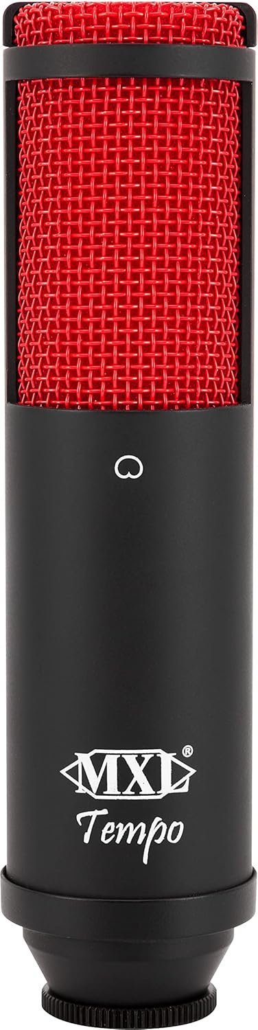 MXL Mics Tempo-KR Condenser Microphone, Cardioid, Black/Red, (Model: MXL-Tempo-KR), Large