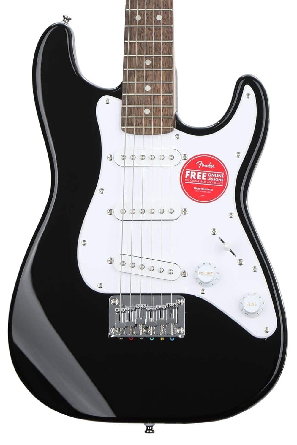 683ad786d37708e55c9ba5104fc90325a11bf85c81bfa91bb7905.jpg Fender 0370121506 Mini Stratocaster Beginner Electric Guitar - Indian Laurel Fingerboard - Black