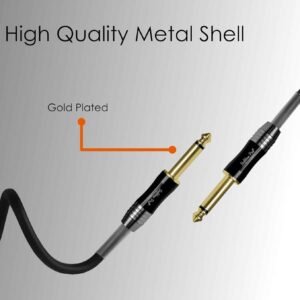 Softline Pro SPJJ300 6.35MM Mono Jack to 6.35MM Mono Jack 10 Ft/3 M Cable,Black