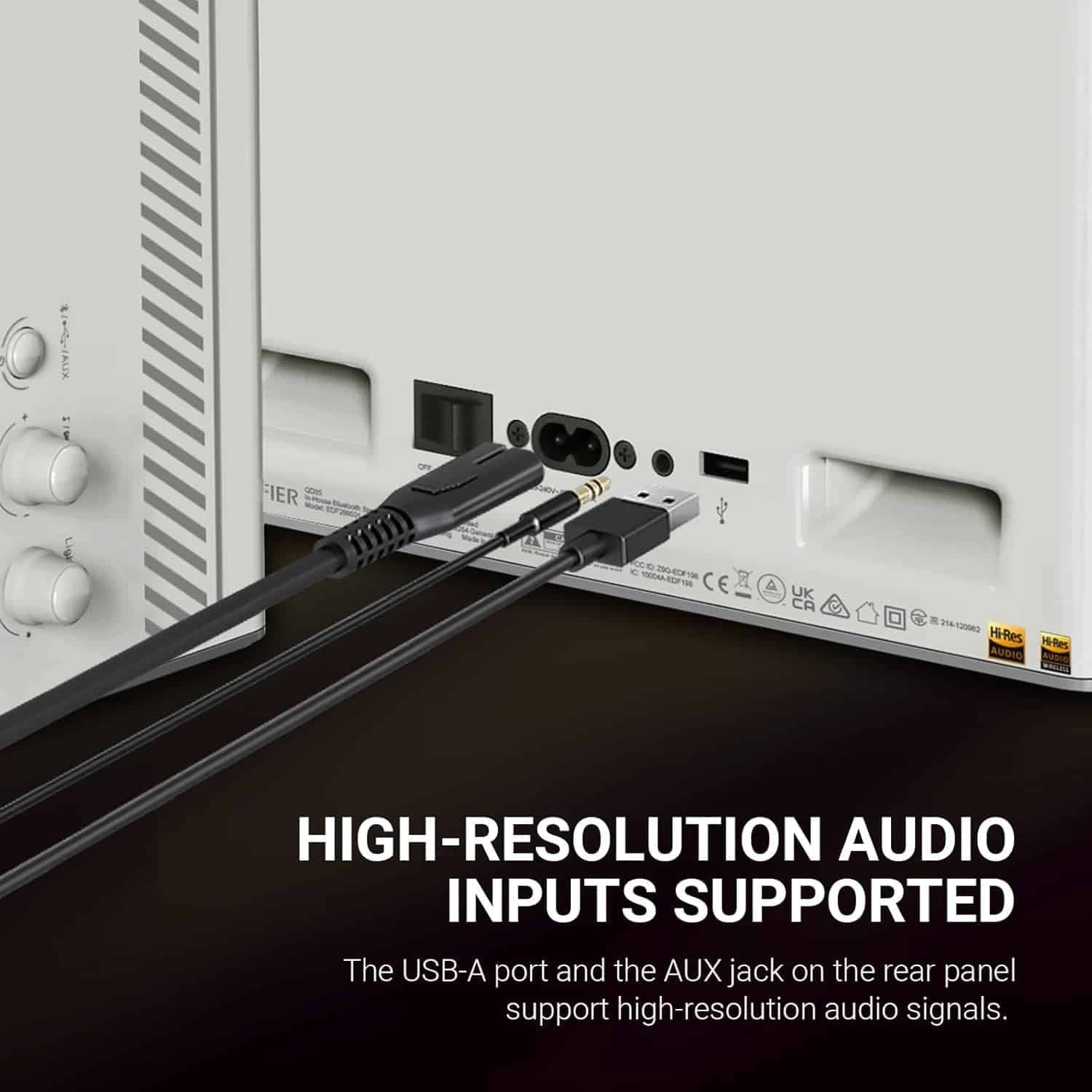 684e97dbf05a580bfe555fbd2bb7464fef0c3fe6b472b9c195a43.jpg Edifier QD35 Bluetooth Speaker with 35W Charger & Hi-Res Audio (White)