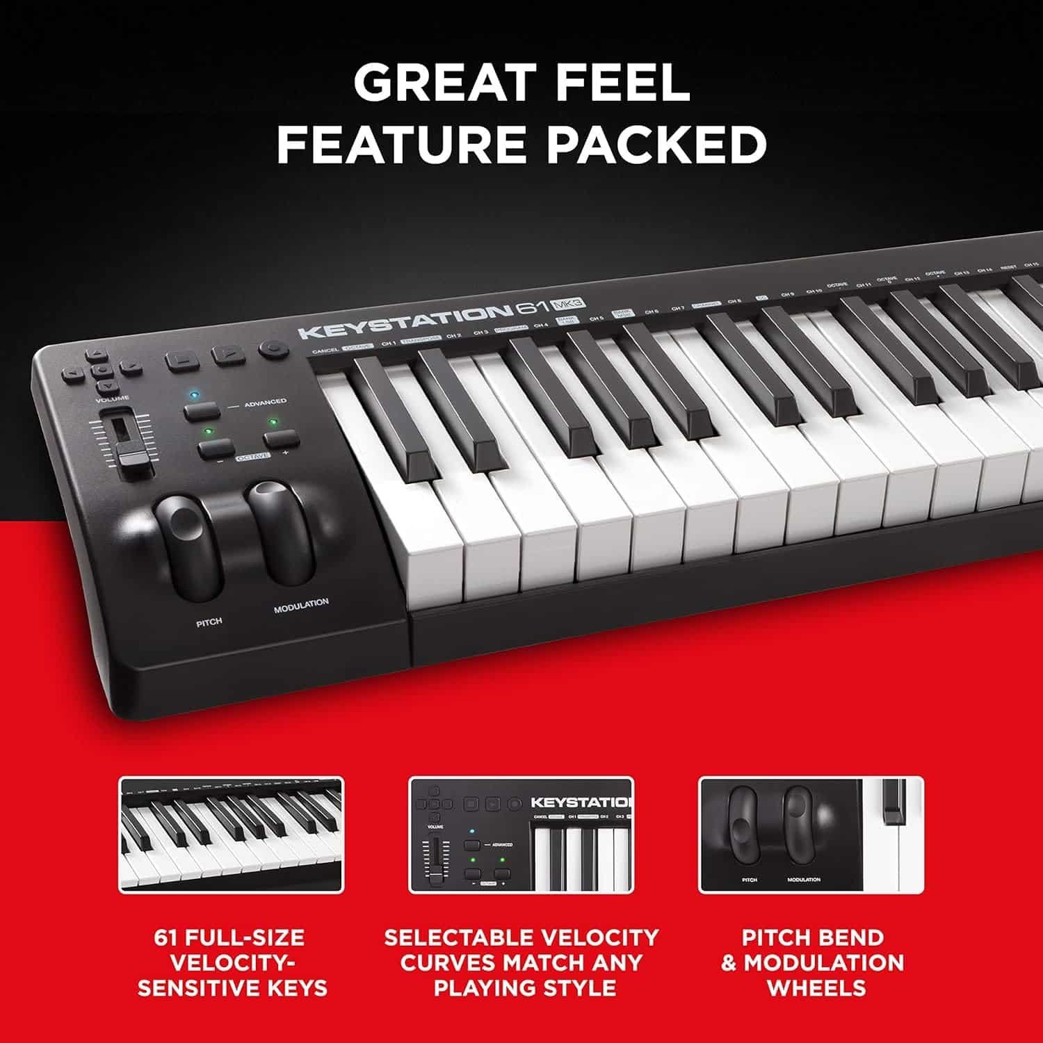 M-Audio Keystation 61 MK3 61-Key USB Midi Controller Keyboard