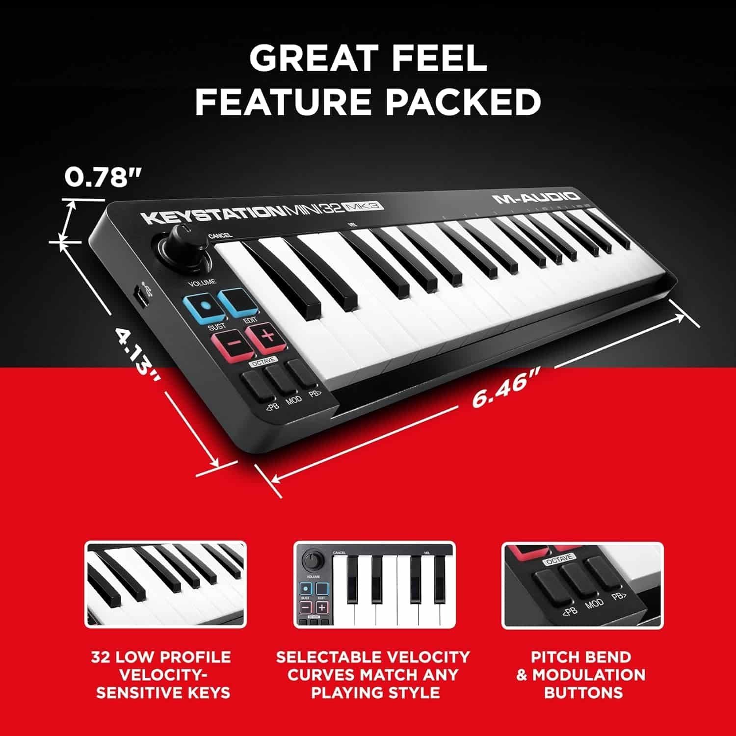 M-Audio Keystation Mini 32 MK3 USB MIDI Keyboard Controller