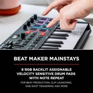 M-Audio Oxygen Pro Mini 32-Mini-key USB MIDI Controller with Smart Controls and Auto-mapping