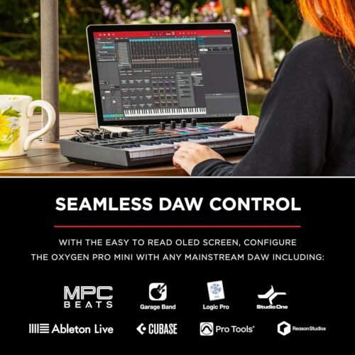 M-Audio Oxygen Pro Mini 32-Mini-key USB MIDI Controller with Smart Controls and Auto-mapping