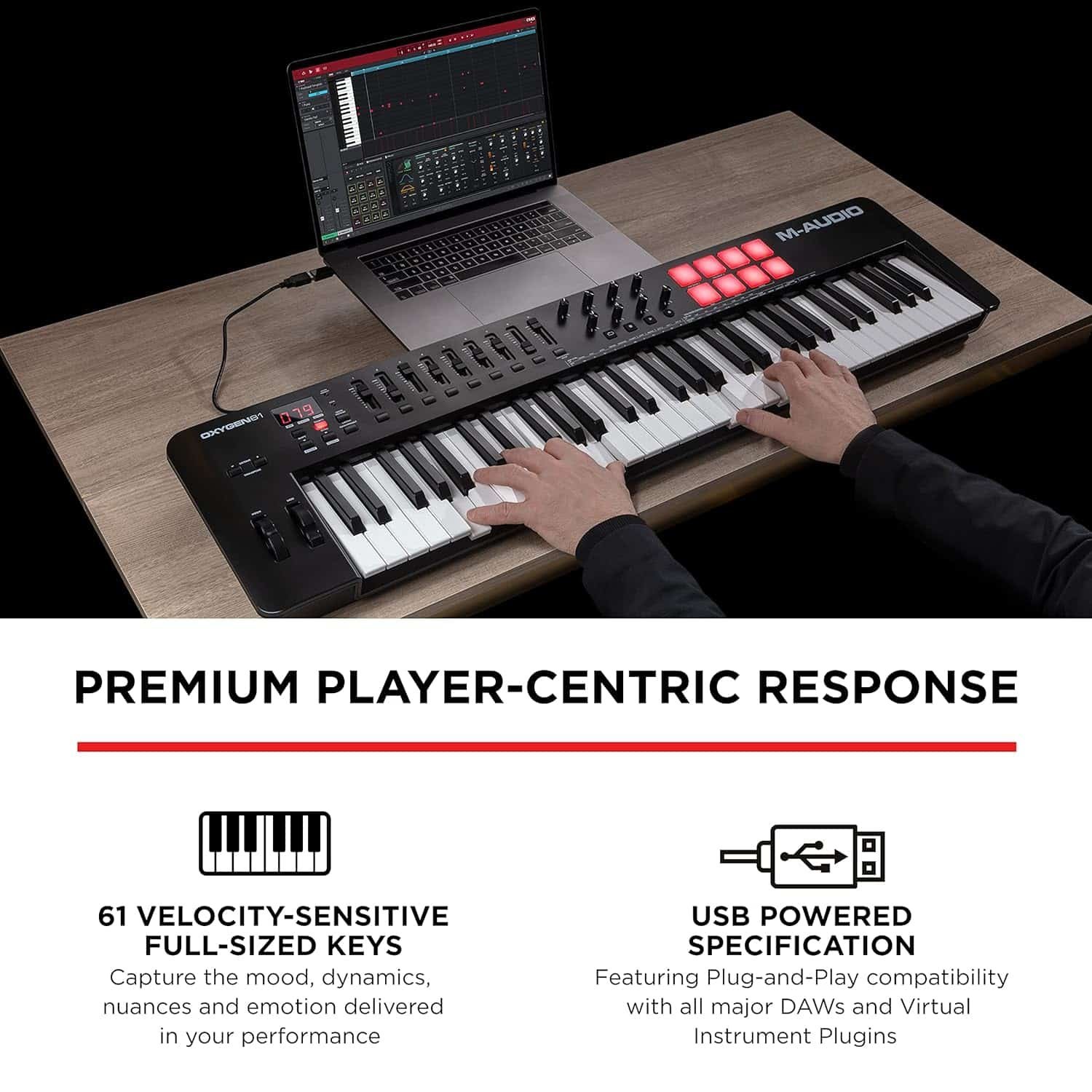 M-Audio Oxygen 61 MKV 61 Key USB Midi Keyboard Controller - Black