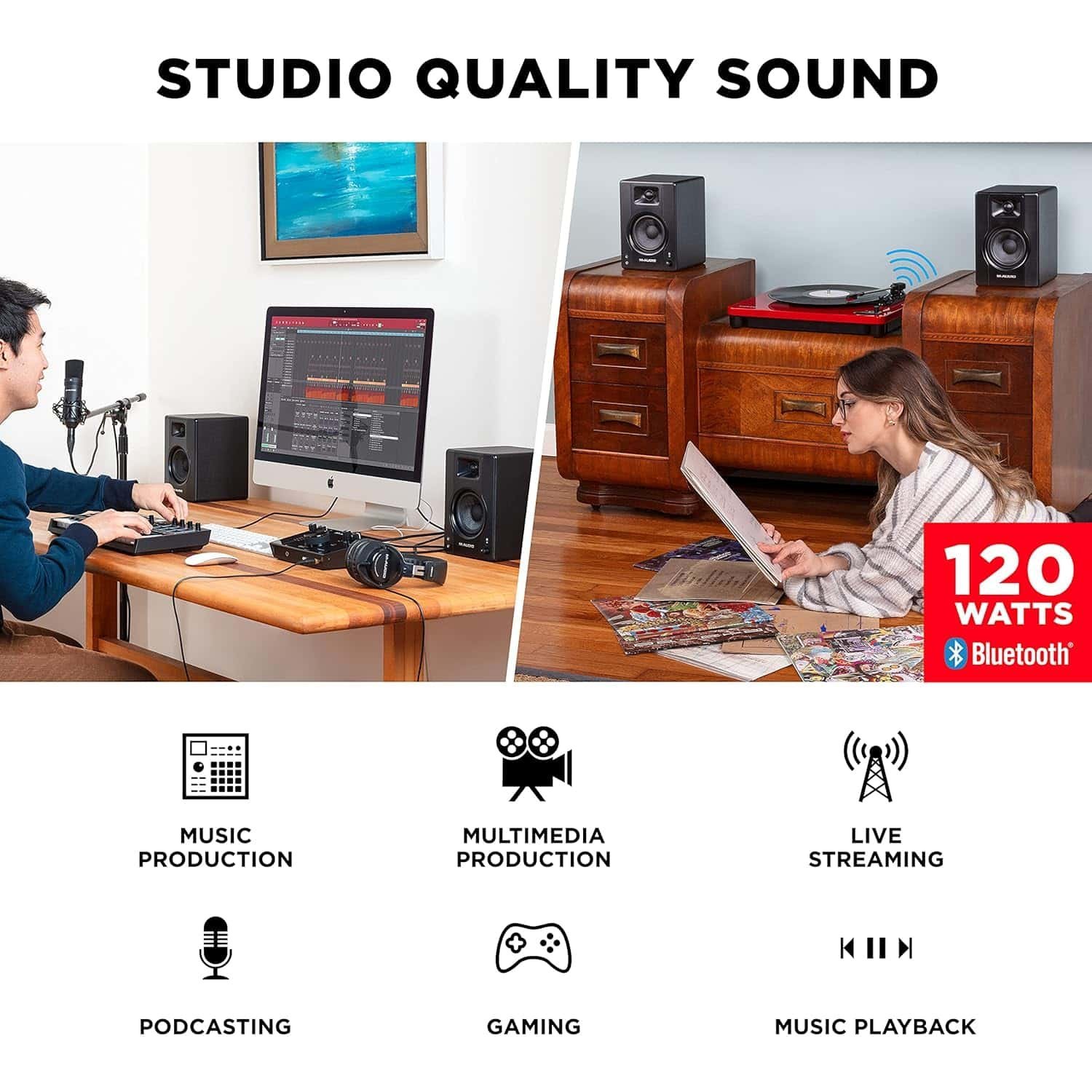 M-Audio BX4 BT 120-Watt Multimedia Bluetooth Reference Monitors - Pair