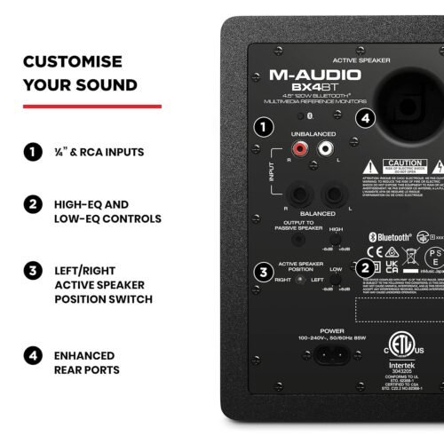 M-Audio BX4 BT 120-Watt Multimedia Bluetooth Reference Monitors - Pair