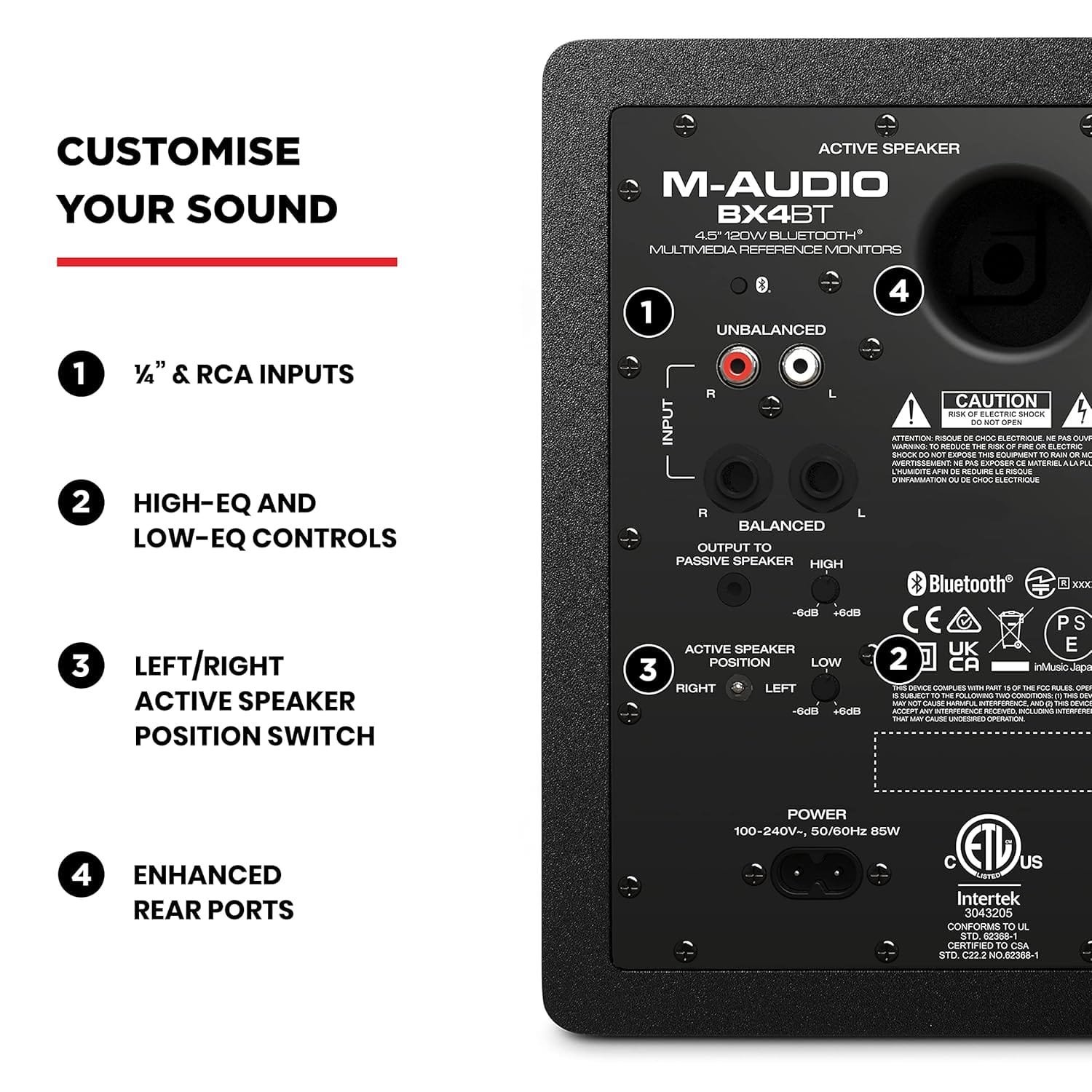M-Audio BX4 BT 120-Watt Multimedia Bluetooth Reference Monitors - Pair