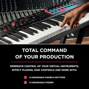 M-Audio Oxygen Pro 61 USB Powered MIDI Controller With Smart Controls and Auto-Mapping