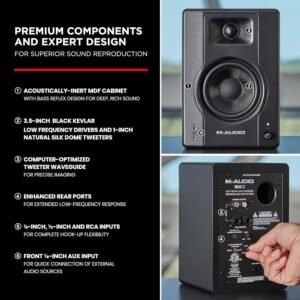 M-Audio BX3 BT 3.5" Black Kevlar 120-Watt Multimedia Bluetooth Reference Monitors (pair)