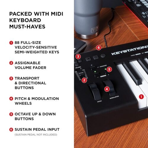 M-Audio Keystation 88 MK3 88-Key Semi Weighted USB Midi Controller M-Audio Keystation 88 MK3 88-Key Semi Weighted USB Midi Controller
