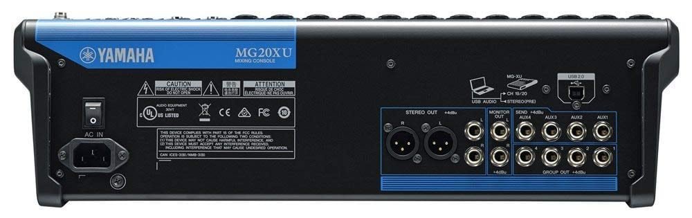 6860ecf774c5acba943c00c8d98c55b4f635acb0ea1f0b30d0e22.jpg YAMAHA MG20XU Analog Mixer with built-in digital effects and USB (12 XLR + 4 Stereo + Effects + USB)