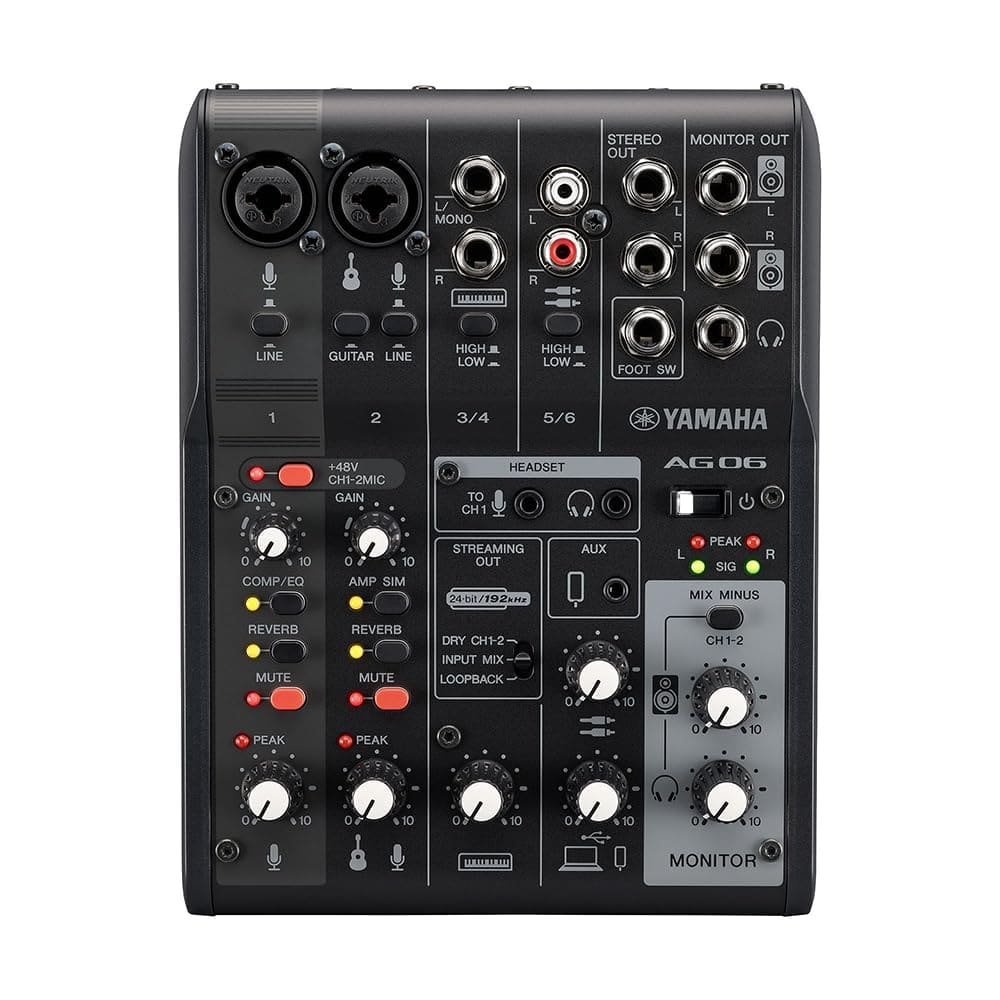 Yamaha AG06MK2 Live Streaming Mixer Black