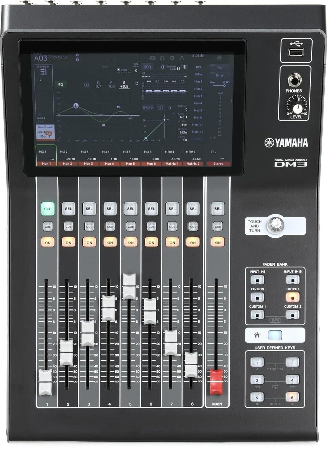 YAMAHA DM3 Standard 22 Channel USB Digital Mixing Console, Black