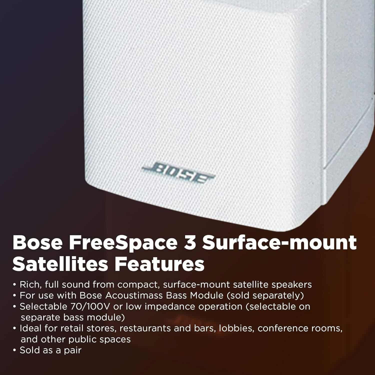 Bose Professional FreeSpace 3 Surface-Mount Satellite Speakers - White Pair