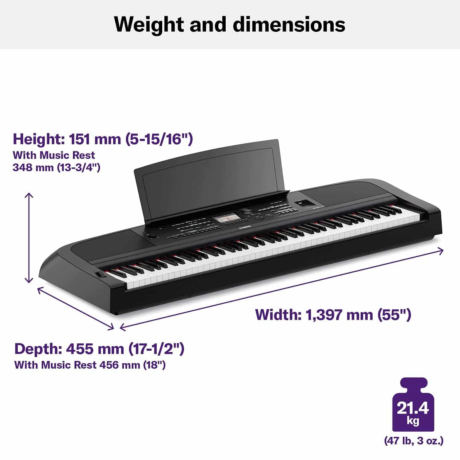 Yamaha DGX-670B 88-Keys Portable Digital Grand Piano With Stand L300, Pedal LP1B and Adaptor PA300C