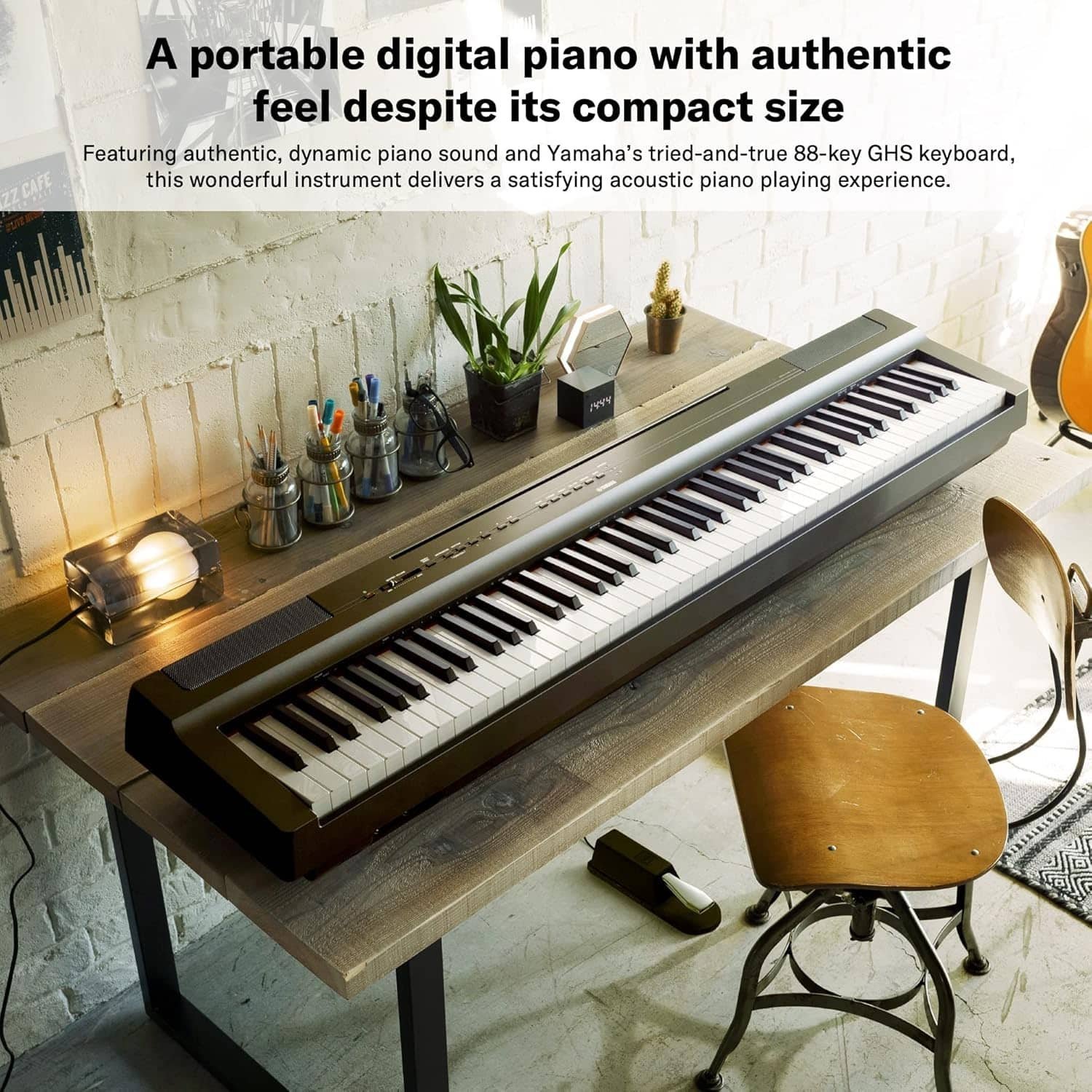 YAMAHA P-125AB DIGITAL PIANO WITH 88 KEYS, Black