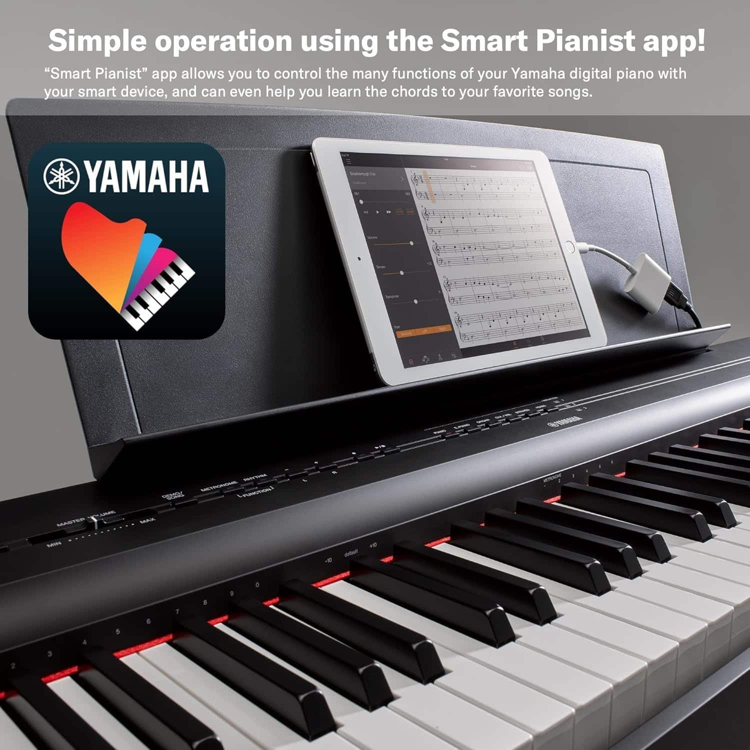 YAMAHA P-125AB DIGITAL PIANO WITH 88 KEYS, Black